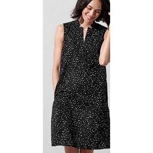 Eileen Fisher organic cotton sleeveless polka dot dress sz small